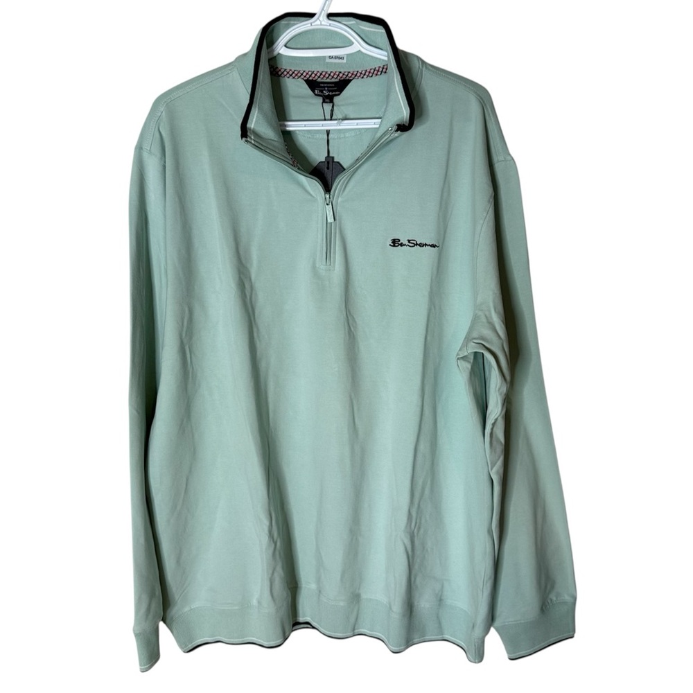 BEN SHERMAN New Lightweight Quarter Zip Pullover Long Sleeve Regular Fit Sz XXL